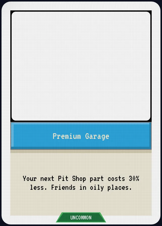 Premium Garage — Your next Pit Shop part costs 30% less. Friends in oily places.