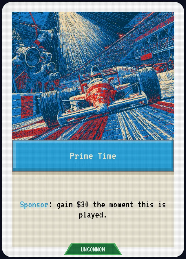 Prime Time — Sponsor: gain $30 the moment this is played.