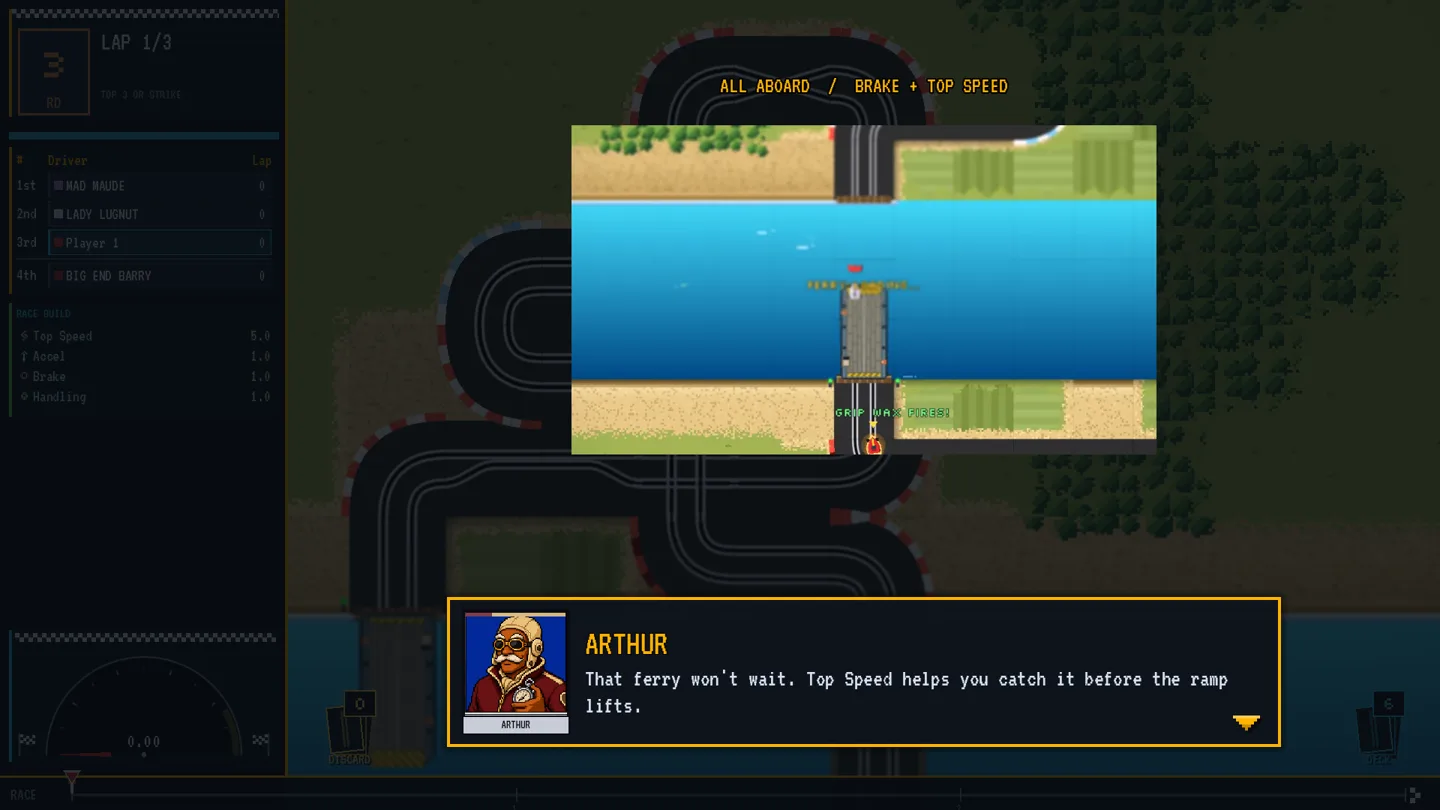 Ferry introduction with actual game footage playing above Arthur's explanation