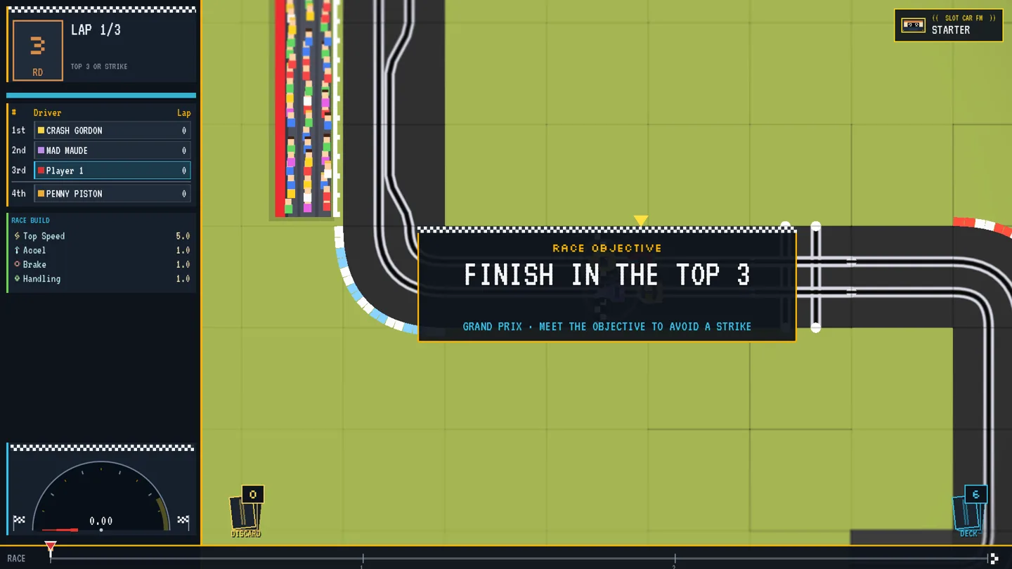Race entrance before the change, with the starting grid surrounded by flat green ground
